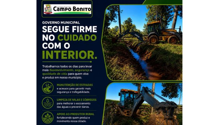 Campo Bonito - Governo Municipal segue firme no cuidado com o interior